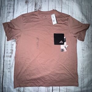 adidas T-shirt Lens Elevated Pocket Graphic JJ3927 Rosa Loose Fit Basketball